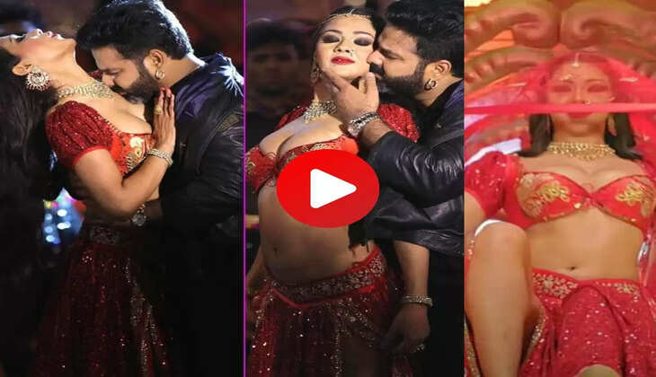 Namrata Malla का लाल घाघरे में फिगर देख पवन सिंह ने खोया आपा, देखें वीडियो