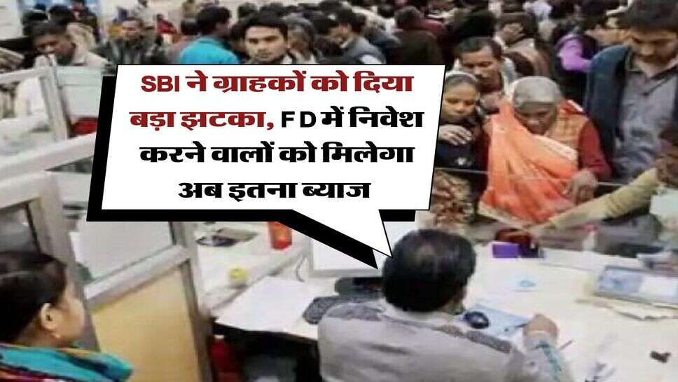 SBI ने ग्राहकों को दिया बड़ा झटका, FD में निवेश करने वालों को मिलेगा अब इतना ब्याज&nbsp;