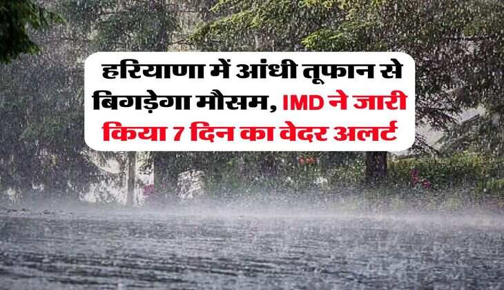 Haryana Weather alert : हरियाणा में आंधी तूफान से बिगड़ेगा मौसम, IMD ने जारी किया 7 दिन का वेदर अलर्ट