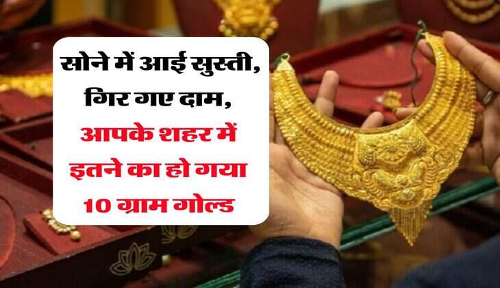 Gold Rate : सोने में आई सुस्ती, गिर गए दाम, आपके शहर में इतने का हो गया 10 ग्राम गोल्ड