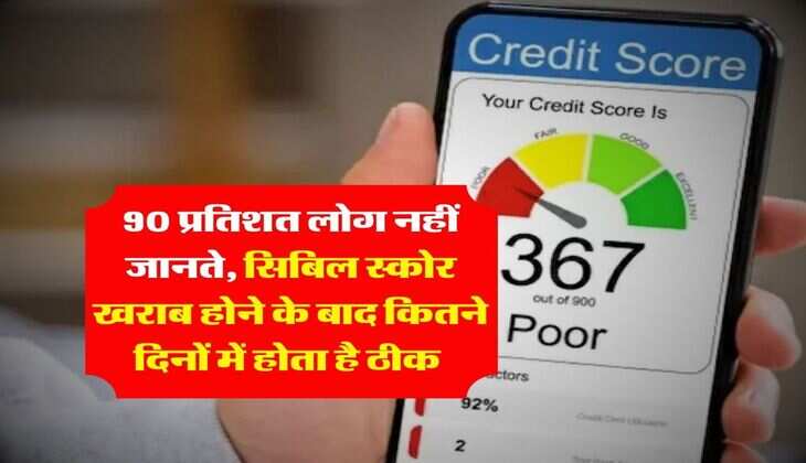 CIBIL Score : 90 प्रतिशत लोग नहीं जानते, सिबिल स्कोर खराब होने के बाद कितने दिनों में होता है ठीक&nbsp;