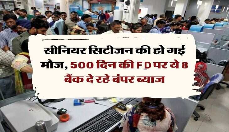 सीनियर सिटीजन की हो गई मौज, 500 दिन की FD पर ये 8 बैंक दे रहे बंपर ब्याज