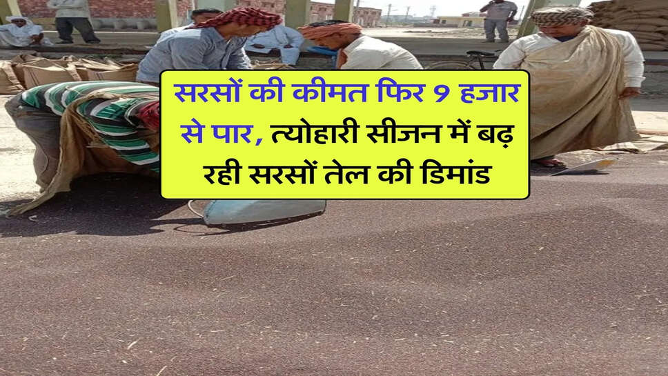 Sarso Bhav October 2026 : सरसों की कीमत फिर 9 हजार से पार, त्योहारी सीजन में बढ़ रही सरसों तेल की डिमांड