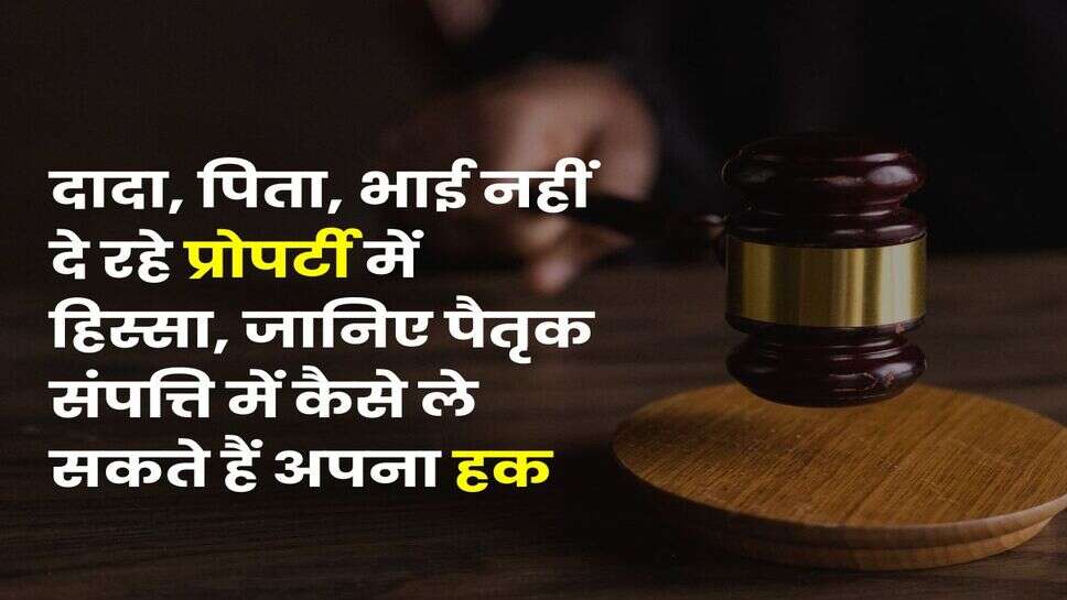 Ancestral Property Rights : दादा, पिता, भाई नहीं दे रहे प्रोपर्टी में हिस्सा, जानिए पैतृक संपत्ति में कैसे ले सकते हैं अपना हक