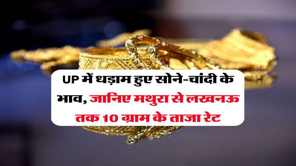 UP में धड़ाम हुए सोने-चांदी के भाव, जानिए मथुरा से लखनऊ तक 10 ग्राम के ताजा रेट