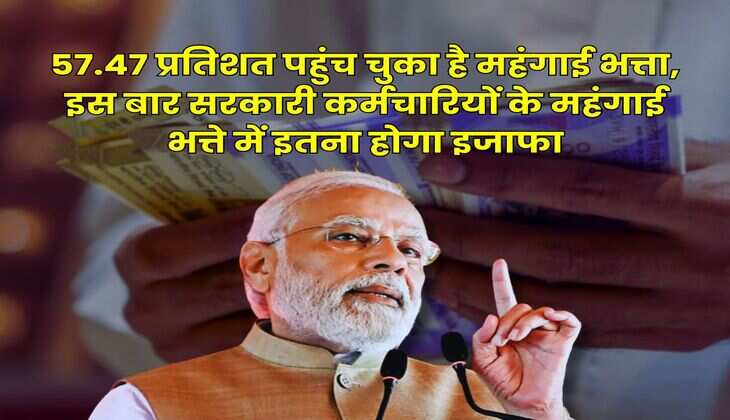 DA Hike : 57.47 प्रतिशत पहुंच चुका है महंगाई भत्ता, इस बार सरकारी कर्मचारियों के महंगाई भत्ते में इतना होगा इजाफा