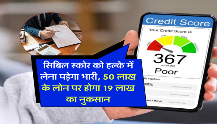 CIBIL Score : सिबिल स्कोर को हल्के में लेना पड़ेगा भारी, 50 लाख के लोन पर होगा 19 लाख का नुकसान