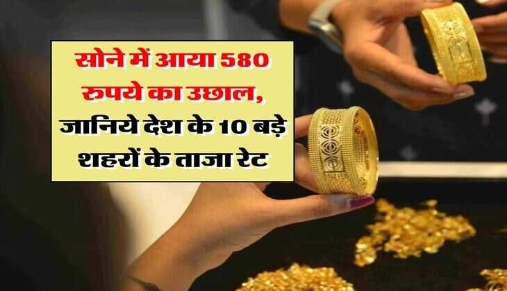 Gold Price : सोने में आया 580 रुपये का उछाल, जानिये देश के 10 बड़े शहरों के ताजा रेट