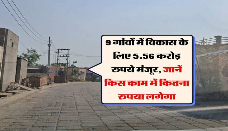 Haryana News : 9 गांवों में विकास के लिए 5.56 करोड़ रुपये मंजूर, जानें किस काम में कितना रुपया लगेगा 