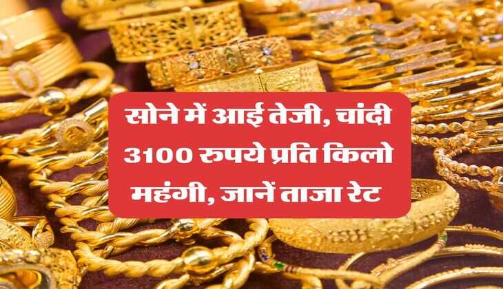 Gold-Silver Rate : सोने में आई तेजी, चांदी 3100 रुपये प्रति किलो महंगी, जानें ताजा रेट&nbsp;