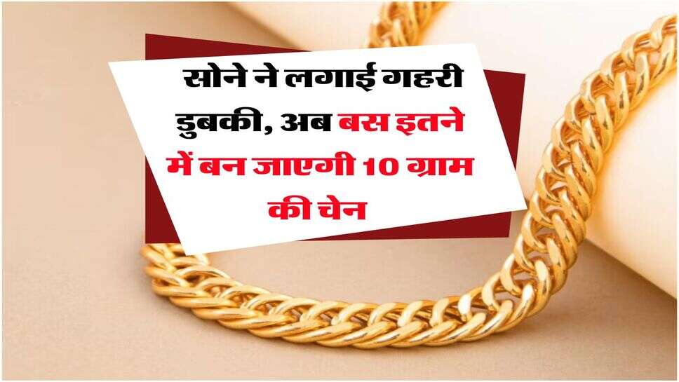 Gold Rate : सोने ने लगाई गहरी डुबकी, अब बस इतने में बन जाएगी 10 ग्राम की चेन&nbsp;
