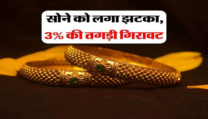 Gold Rate : सोने को लगा झटका, 3% की तगड़ी गिरावट