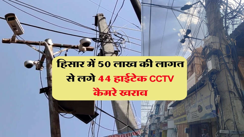 हिसार में 50 लाख की लागत से लगे 44 हाईटेक CCTV कैमरे खराब