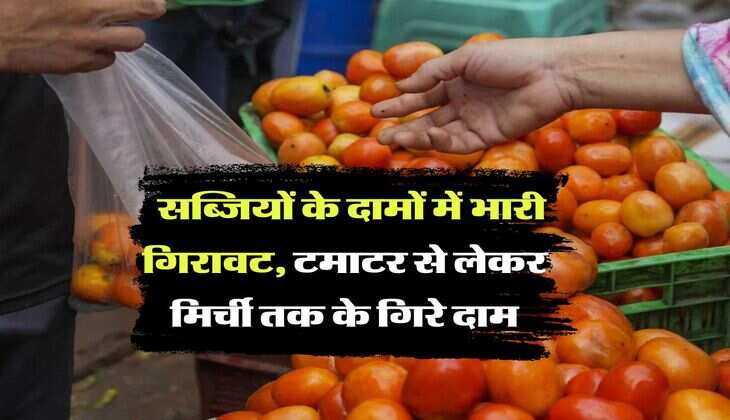 Mandi Bhav : सब्जियों के दामों में भारी गिरावट, टमाटर से लेकर मिर्ची तक के गिरे दाम