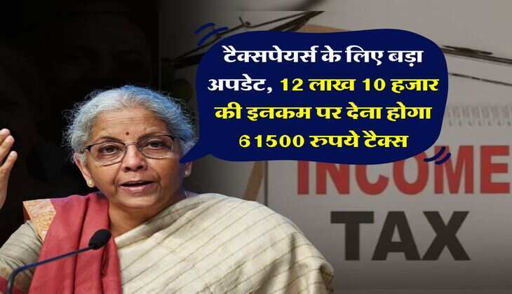 Income Tax : टैक्सपेयर्स के लिए बड़ा अपडेट, 12 लाख 10 हजार की इनकम पर देना होगा 61500 रुपये टैक्स