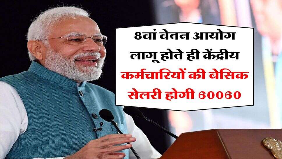 8th pay commission : 8वां वेतन आयोग लागू होते ही केंद्रीय कर्मचारियों की बेसिक सेलरी होगी 60060, जान लें पूरा कैलकुलेशन