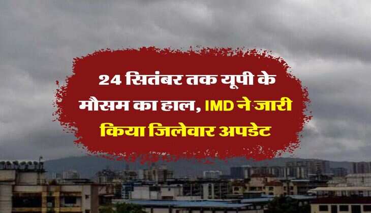 UP ka mausam : 24 सितंबर तक यूपी के मौसम का हाल, IMD ने जारी किया जिलेवार अपडेट