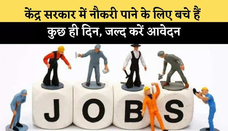 Government Job : केंद्र सरकार में नौकरी पाने के लिए बचे हैं कुछ ही दिन, जल्द करें आवेदन