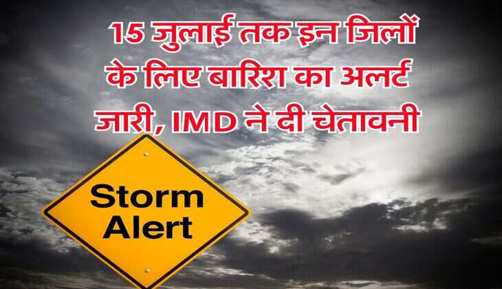 Haryana Weather Alert : 15 जुलाई तक इन जिलों के लिए बारिश का अलर्ट जारी, IMD ने दी चेतावनी