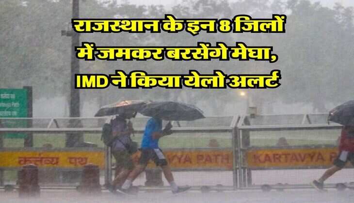 IMD Alert : राजस्थान के इन 8 जिलों में जमकर बरसेंगे मेघा, IMD ने किया येलो अलर्ट