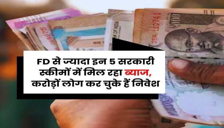 FD से ज्यादा इन 5 सरकारी स्कीमों में मिल रहा ब्याज, करोड़ों लोग कर चुके हैं निवेश