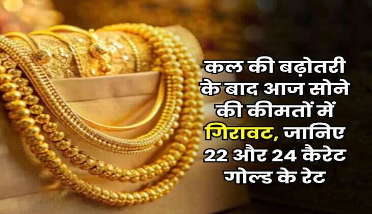 Gold Rate 06 July 2025 : कल की बढ़ोतरी के बाद आज सोने की कीमतों में गिरावट, जानिए 22 और 24 कैरेट गोल्ड के रेट