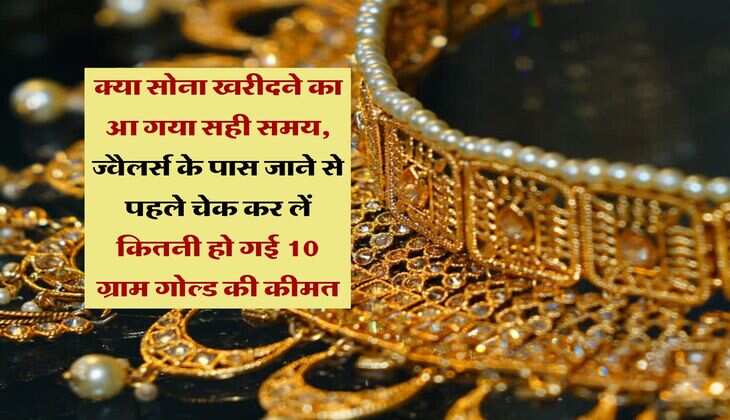 Gold Price : क्या सोना खरीदने का आ गया सही समय, ज्वैलर्स के पास जाने से पहले चेक कर लें कितनी हो गई 10 ग्राम गोल्ड की कीमत