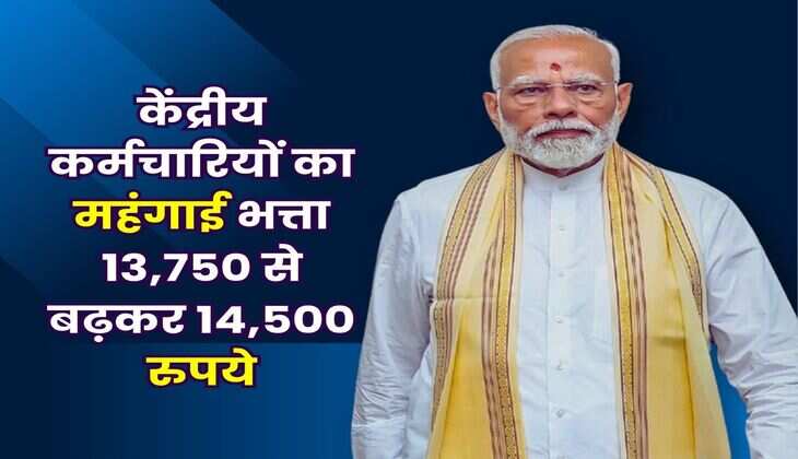 DA Hike : केंद्रीय कर्मचारियों का महंगाई भत्ता 13,750 से बढ़कर 14,500 रुपये