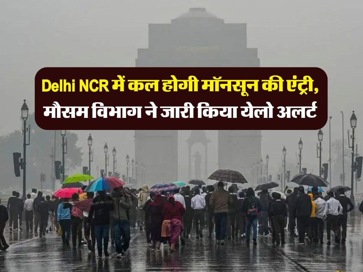 Delhi NCR में कल होगी मॉनसून की एंट्री, मौसम विभाग ने जारी किया येलो अलर्ट