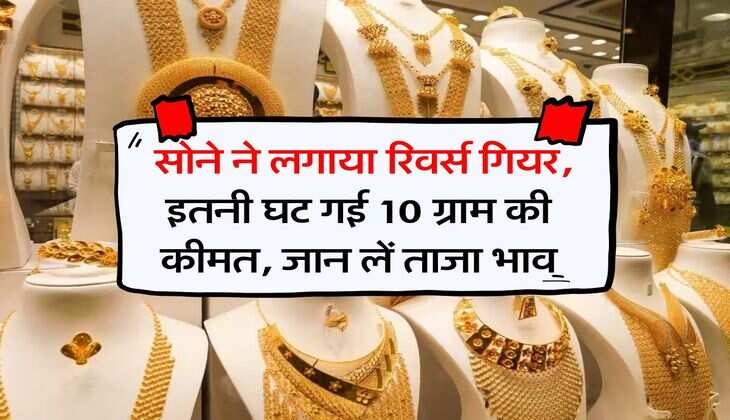 Gold Rate : सोने ने लगाया रिवर्स गियर, इतनी घट गई 10 ग्राम की कीमत, जान लें ताजा भाव