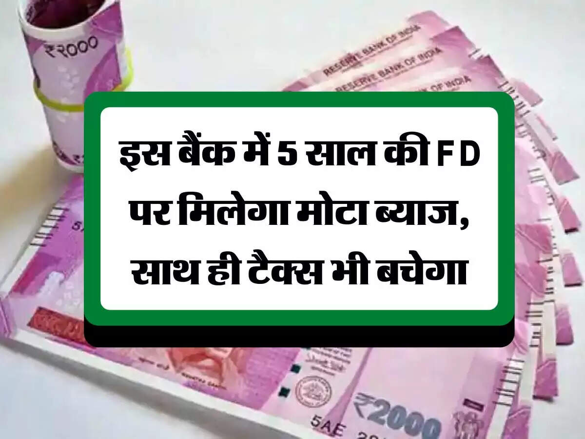 Tax Saving Scheme : इस बैंक में 5 साल की FD पर मिलेगा मोटा ब्याज, साथ ही टैक्स भी बचेगा
