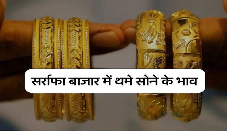 Gold Price Today: सर्राफा बाजार में थमे&nbsp;सोने के भाव, अब इस रेट पर मिल रहा 10 ग्राम