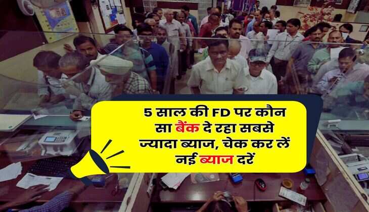 5 साल की FD पर कौन सा बैंक दे रहा सबसे ज्यादा ब्याज, चेक कर लें नई ब्याज दरें