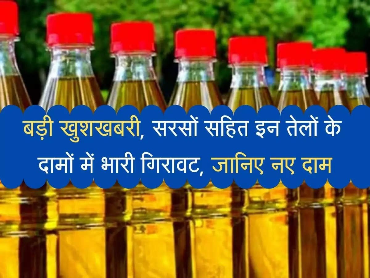 oil taza rates बड़ी  खुशखबरी, सरसों सहित इन तेलों के दामों में भारी गिरावट, जानिए नए दाम