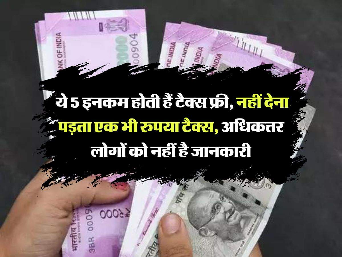 Income Tax Free Income : ये 5 इनकम होती हैं टैक्स फ्री, नहीं देना पड़ता एक भी रुपया टैक्स, अधिकत्तर लोगों को नहीं है जानकारी