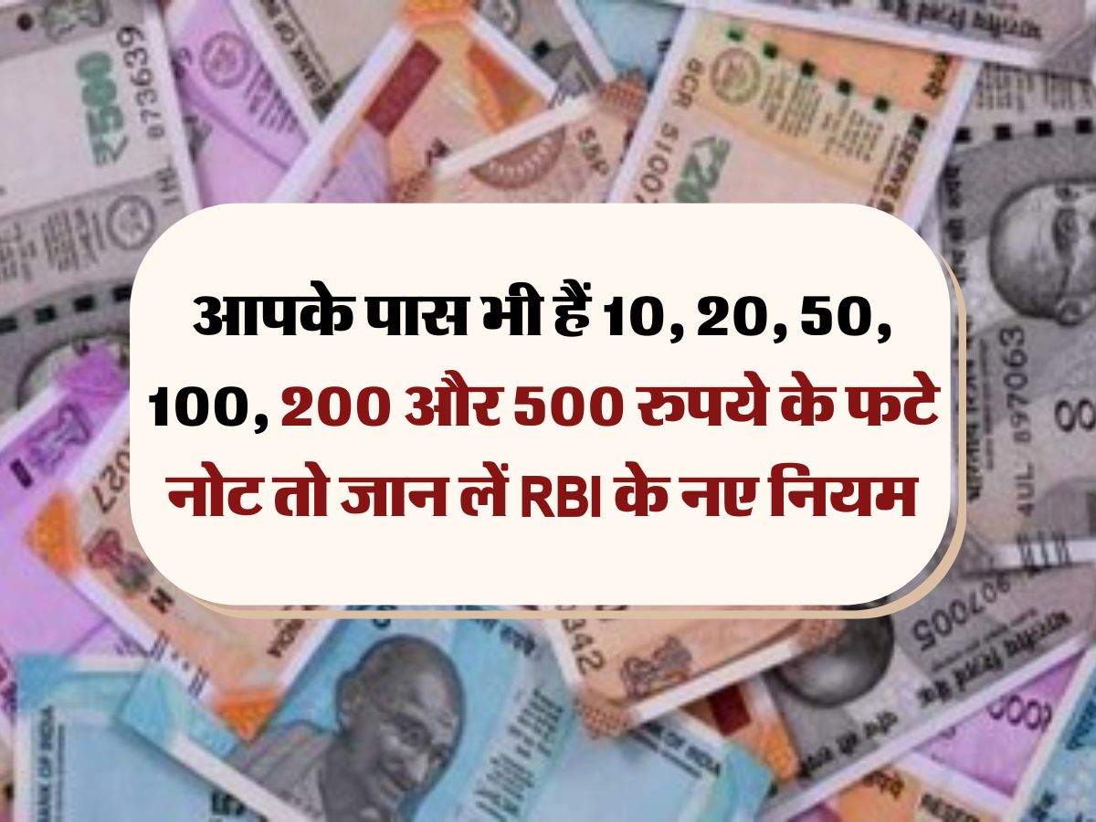 RBI Rules for Mutilated Notes : आपके पास भी हैं 10, 20, 50, 100, 200 और ...