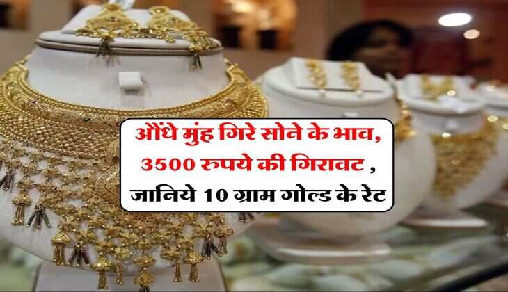 Gold Rate Down : औंधे मुंह गिरे सोने के भाव, 3500 रुपये की गिरावट , जानिये 10 ग्राम गोल्ड के रेट