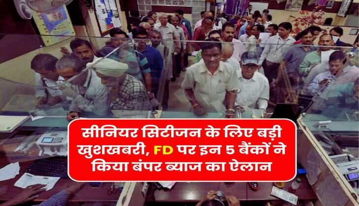 Fixed Deposit : सीनियर सिटीजन के लिए बड़ी खुशखबरी, FD पर इन 5 बैंकों ने किया बंपर ब्याज का ऐलान