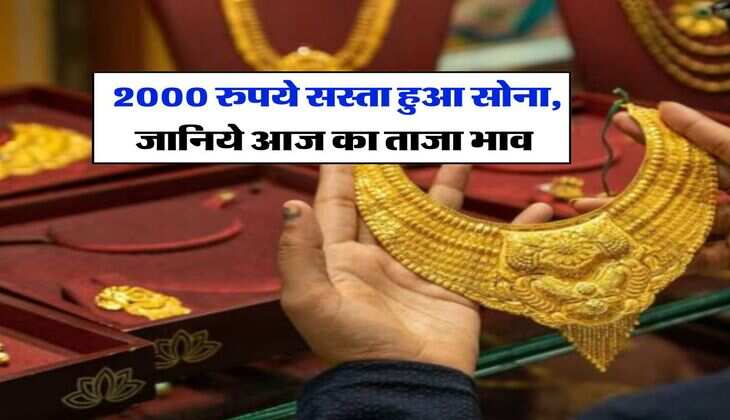 Gold Rate : 2000 रुपये सस्ता हुआ सोना, जानिये आज का ताजा भाव