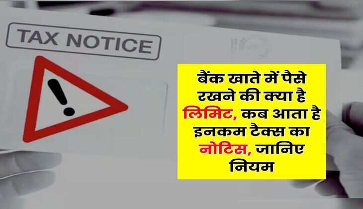 Income Tax : बैंक खाते में पैसे रखने की क्या है लिमिट, कब आता है इनकम टैक्स का नोटिस, जानिए नियम