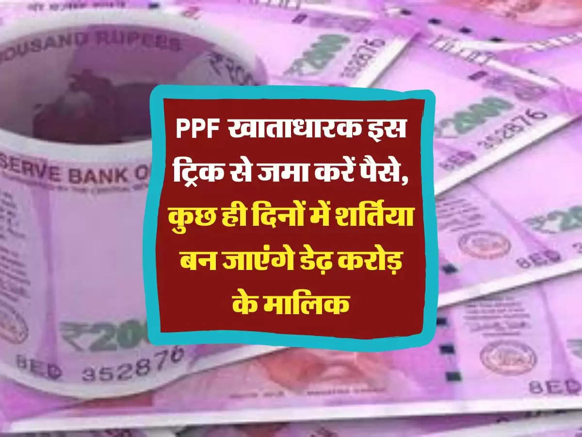 PPF खाताधारक इस ट्र‍िक से जमा करें पैसे, कुछ ही दिनों में शर्तिया बन जाएंगे डेढ़ करोड़ के मालिक