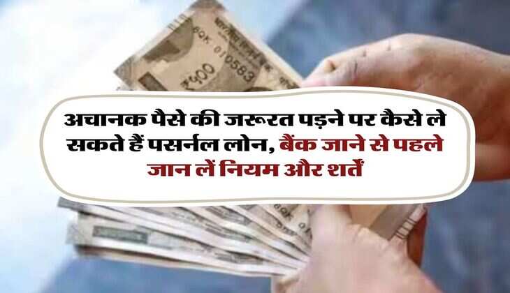 Personal Loan : अचानक पैसे की जरूरत पड़ने पर कैसे ले सकते हैं पसर्नल लोन, बैंक जाने से पहले जान लें नियम और शर्तें