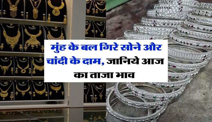 Gold Silver Rate : मुंह के बल गिरे सोने और चांदी के दाम, जानिये आज का ताजा भाव&nbsp;