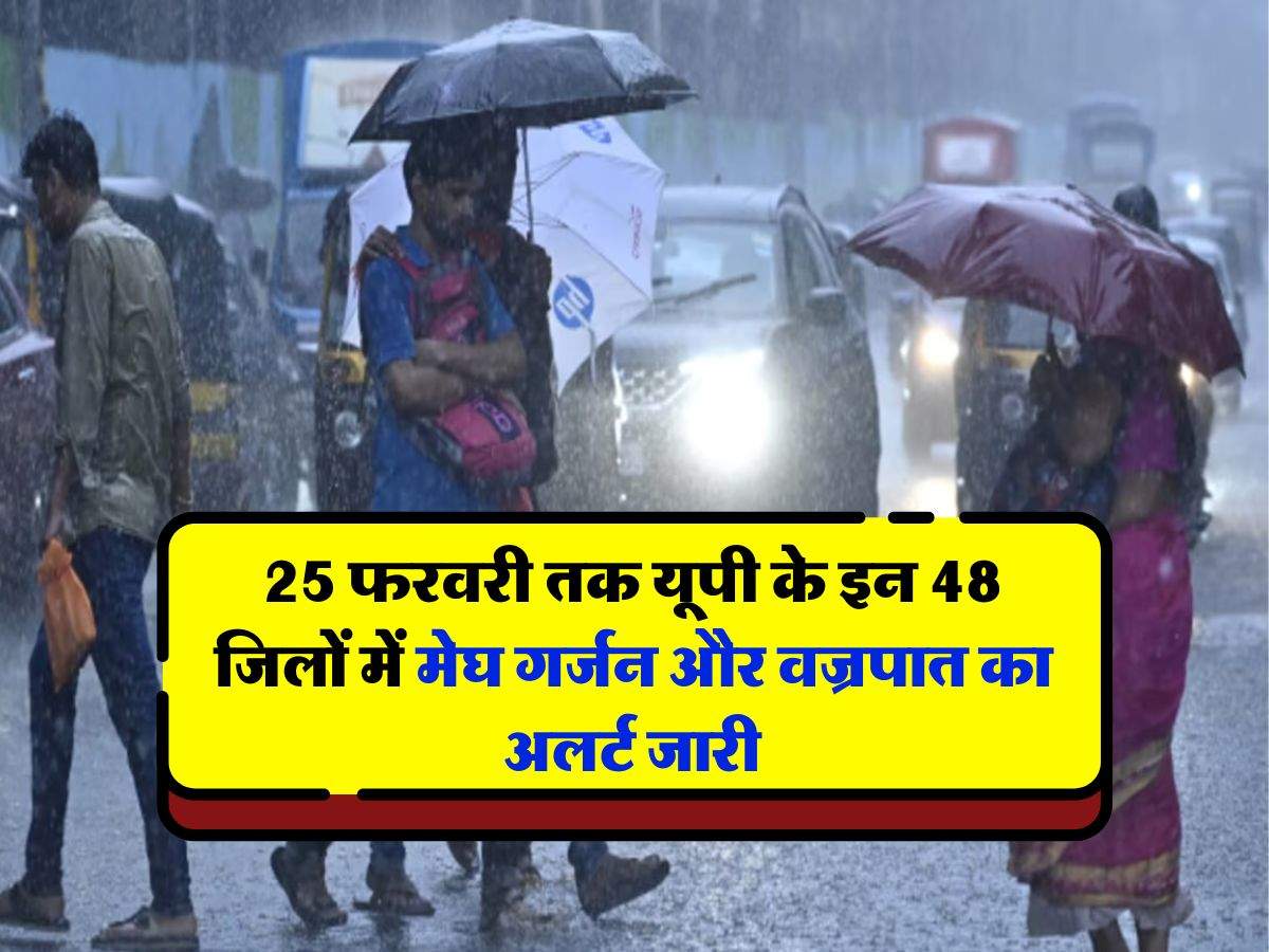 UP Ka Mausam : 25 फरवरी तक यूपी के इन 48 जिलों में मेघ गर्जन और वज्रपात का अलर्ट जारी