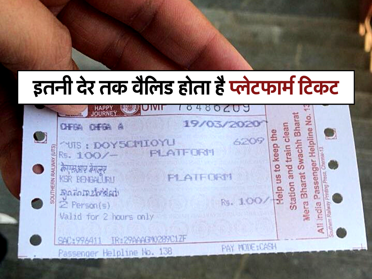 Railway Platform ticket validity