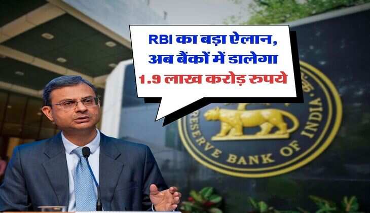RBI का बड़ा ऐलान, अब बैंकों में डालेगा 1.9 लाख करोड़ रुपये