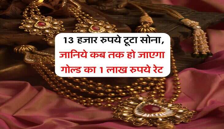 Gold Rate Down : 13 हजार रुपये टूटा सोना, जानिये कब तक हो जाएगा गोल्ड का 1 लाख रुपये रेट