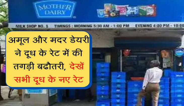 milk price hiked :  अमूल और मदर डेयरी ने दूध के रेट में की तगड़ी बढौतरी, देखें सभी दूध के नए रेट