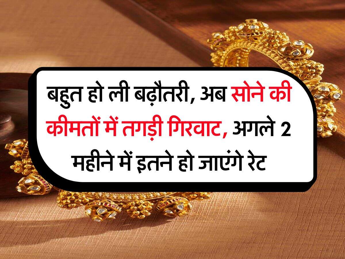 Gold Rate : बहुत हो ली बढ़ौतरी, अब सोने की कीमतों में तगड़ी गिरवाट, अगले 2 महीने में इतने हो जाएंगे रेट