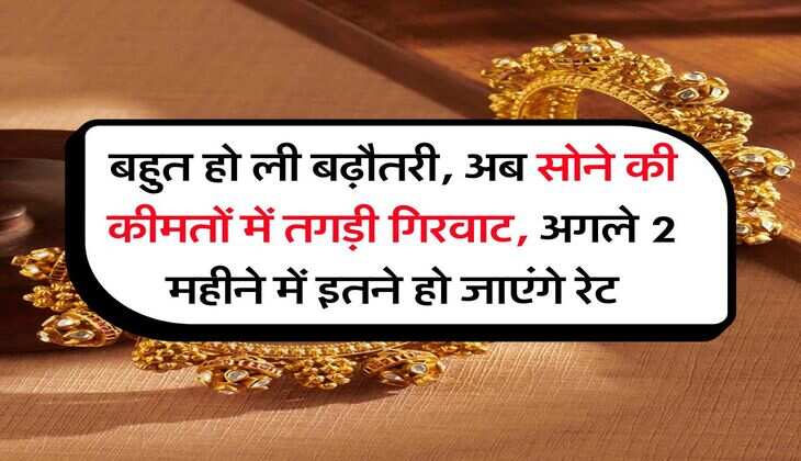 Gold Rate : बहुत हो ली बढ़ौतरी, अब सोने की कीमतों में तगड़ी गिरवाट, अगले 2 महीने में इतने हो जाएंगे रेट